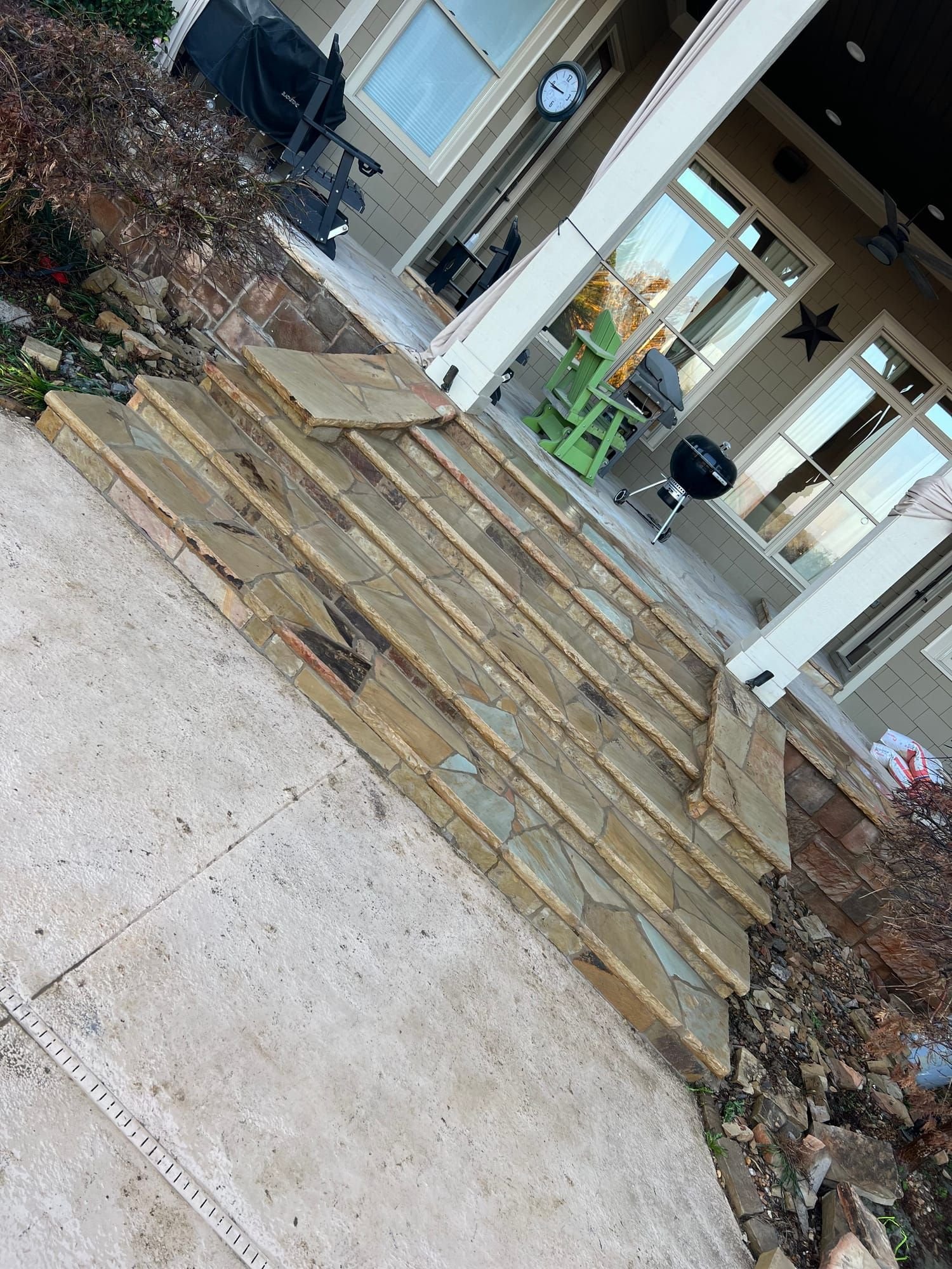 Natural stone steps